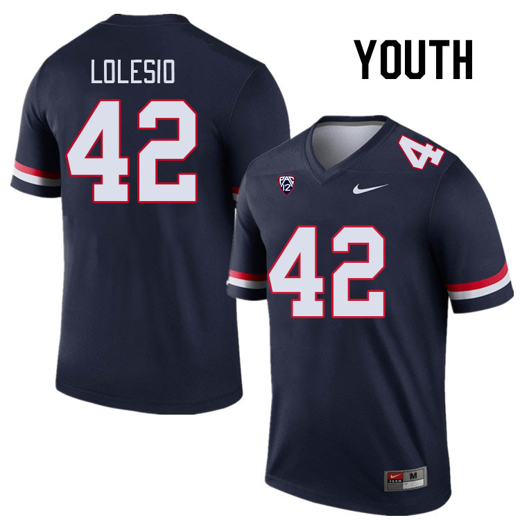 Youth #42 Dominic Lolesio Arizona Wildcats College Football Jerseys Stitched Sale-Navy